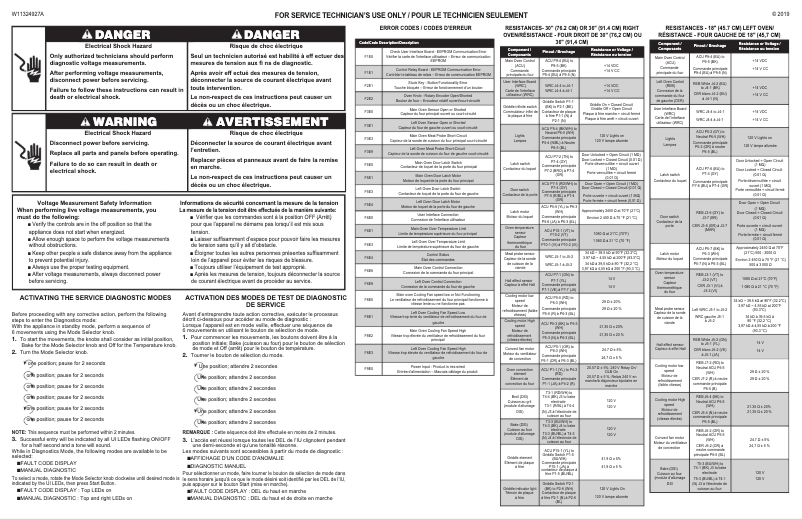 Página 1 del manual Diagrama de cableado KitchenAid KFGC500JYP