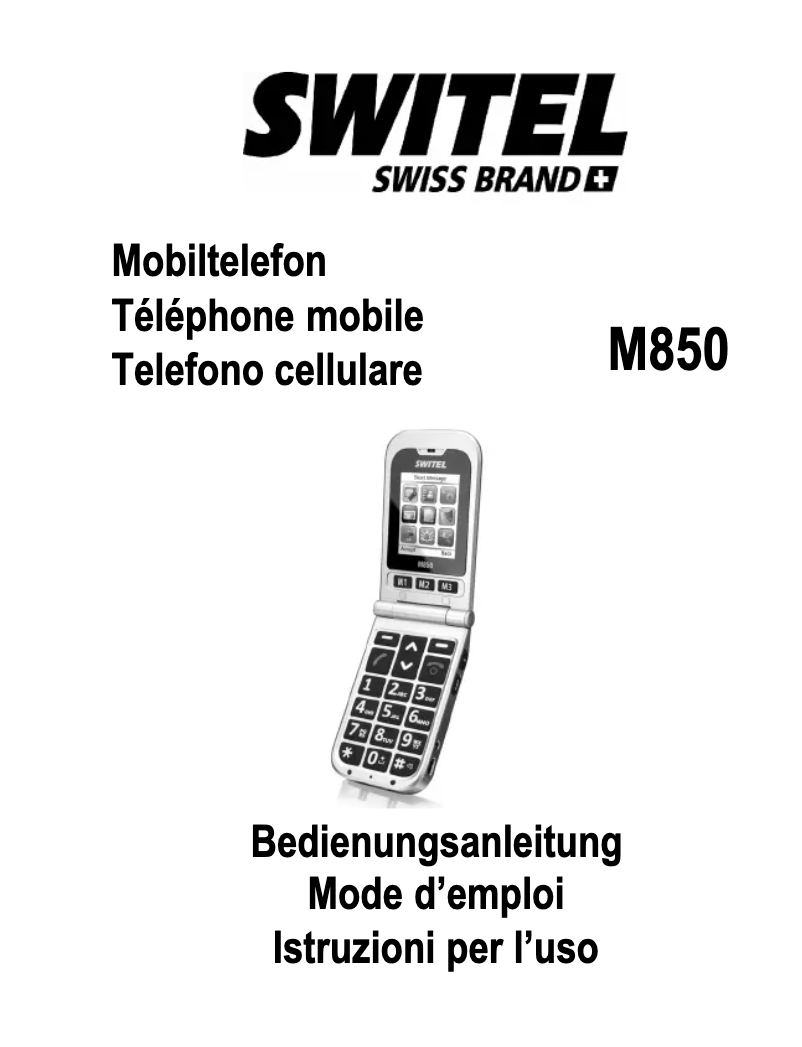 Page n°1 - Manuel utilisateur Switel M850
