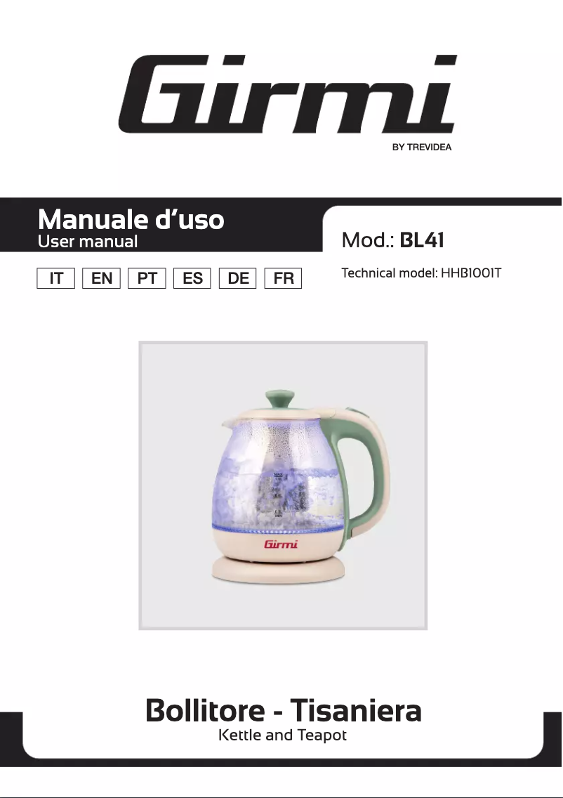 Page n°1 - Manuel utilisateur Girmi BL41