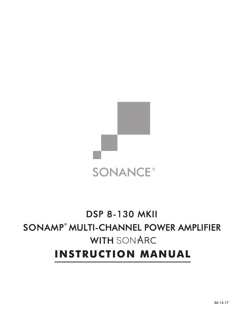 Page 1 de la notice Manuel utilisateur Sonance Sonamp DSP 8-130 MKII