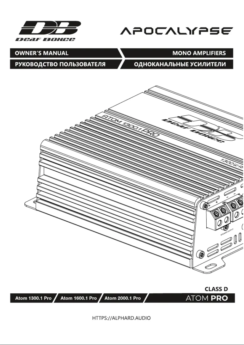 Page n°1 - Manuel utilisateur Deaf Bonce Apocalypse Atom 1300 PRO