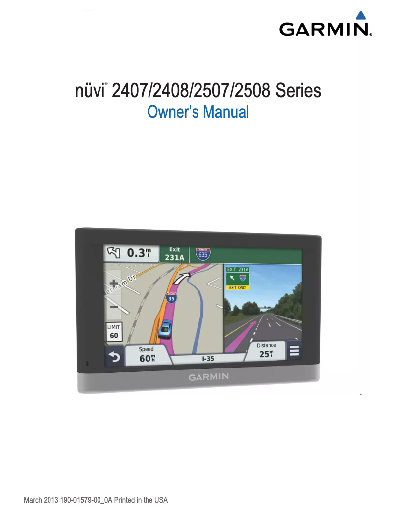 Page n°1 - Manuel utilisateur TomTom nuvi 2508LT-D
