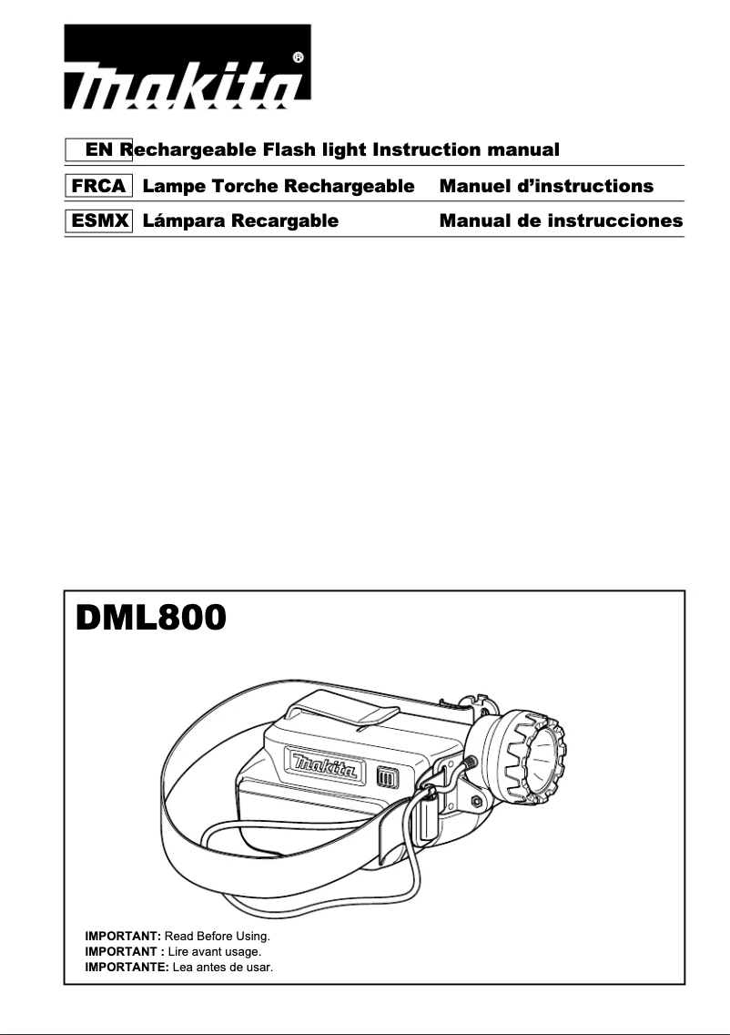 Page 1 de la notice Manuel utilisateur Makita DML800