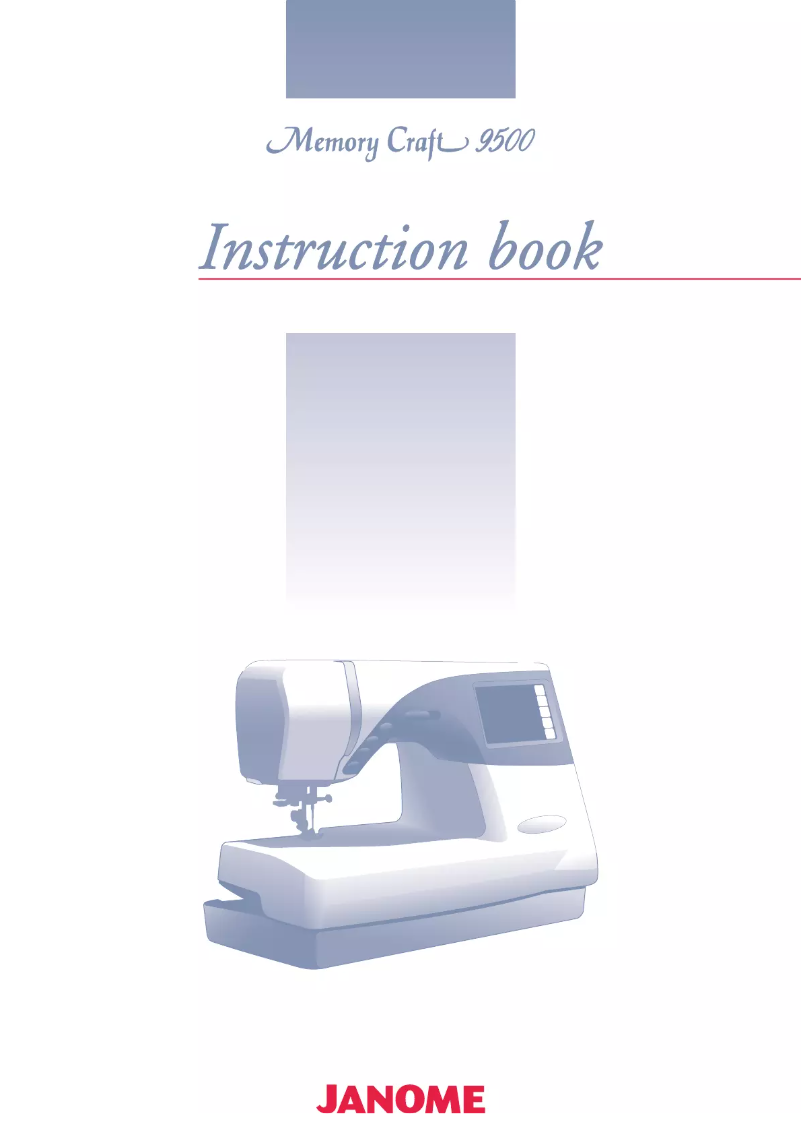 Page n°1 - Manuel utilisateur Janome Memory Craft 9500