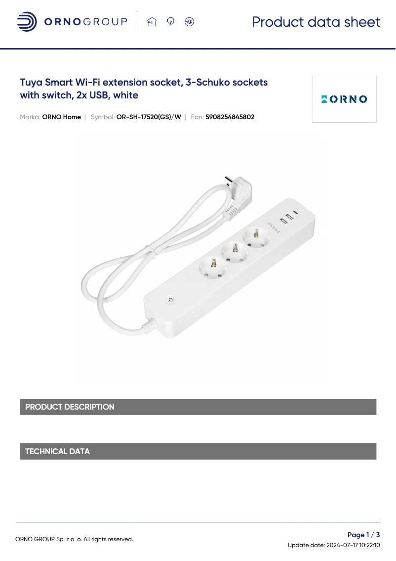 First page image of the manual for OR-SH-17520
