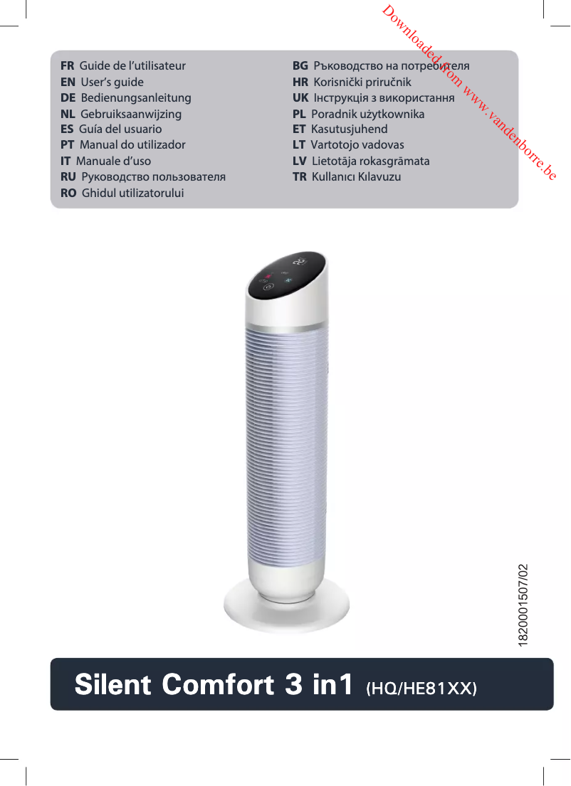 Page n°1 - Manuel utilisateur Rowenta Silence Comfort 3 in 1 HQ8110