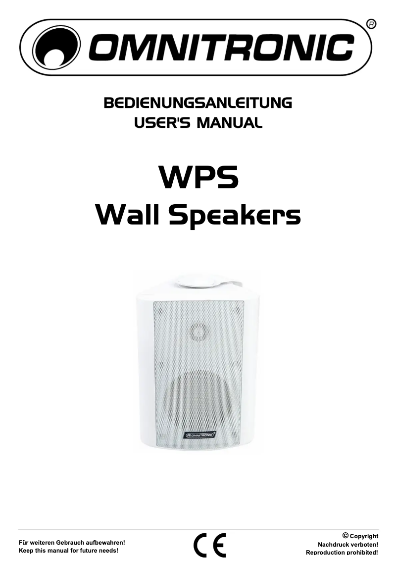 Page n°1 - Manuel utilisateur Omnitronic WPS-5S