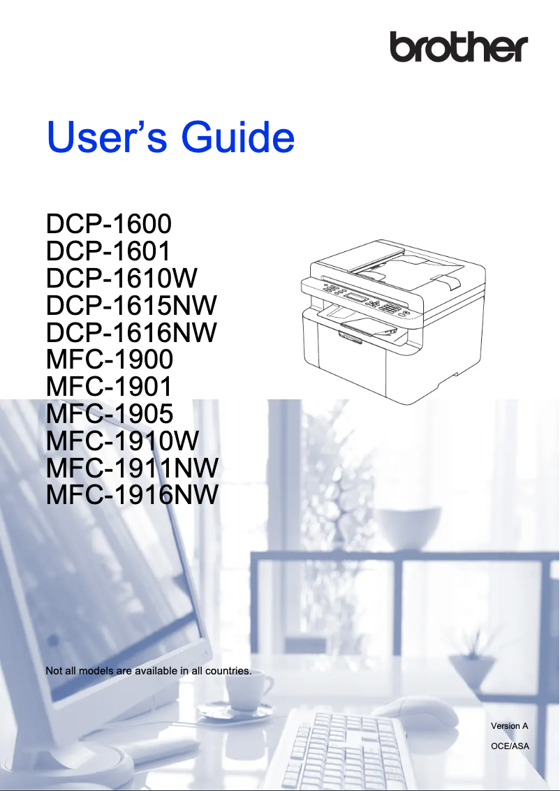 First page image of the manual for DCP-1616NW