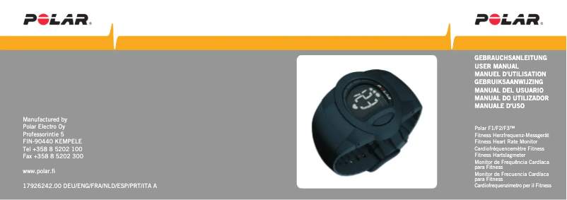 Page 1 de la notice Manuel utilisateur Polar F1
