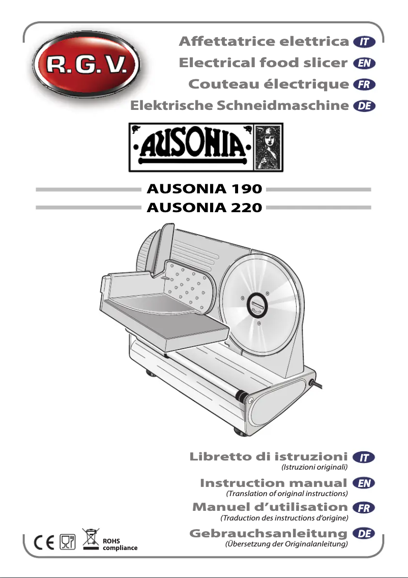 Page n°1 - Manuel utilisateur RGV AUSONIA 220
