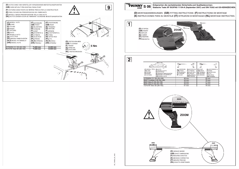 Page 1 de la notice Manuel utilisateur Twinny Load S 06