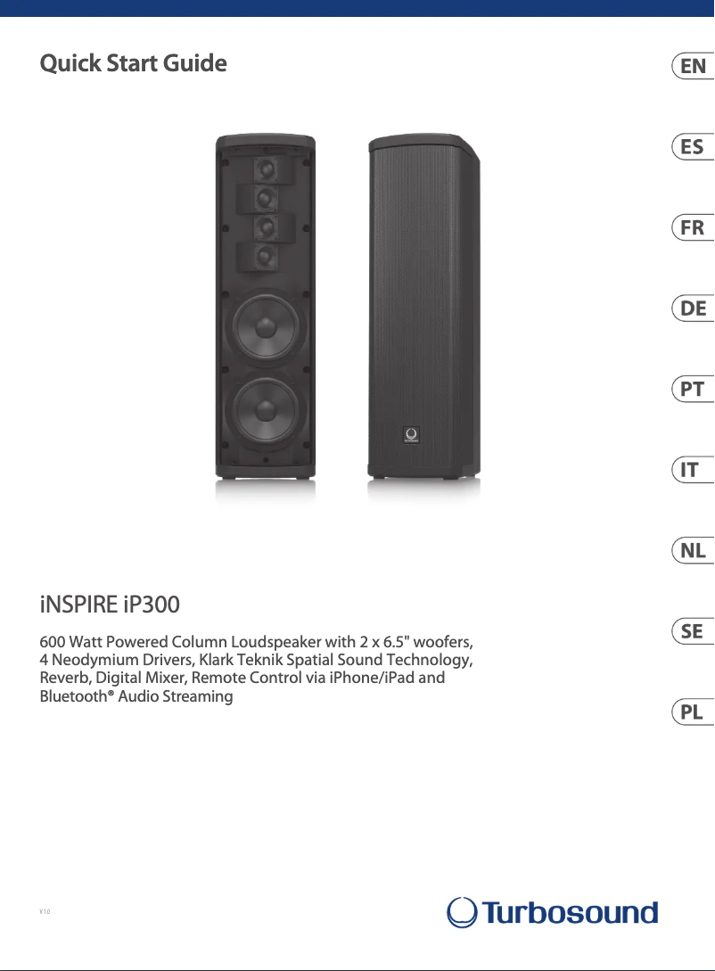 Page n°1 - Guide de démarrage rapide Turbosound iNSPIRE iP300