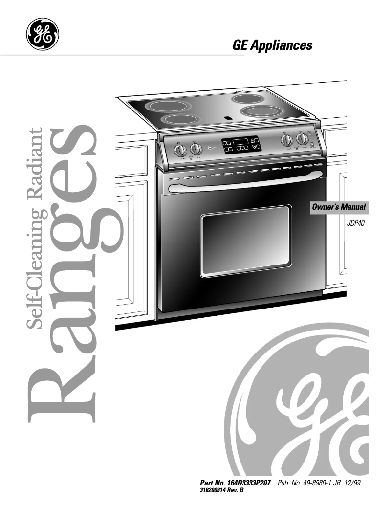 Image de la première page du manuel de l'appareil Profile JDP40BBBB