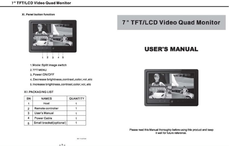 Page n°1 - Manuel utilisateur Pyle PLHRQD7W