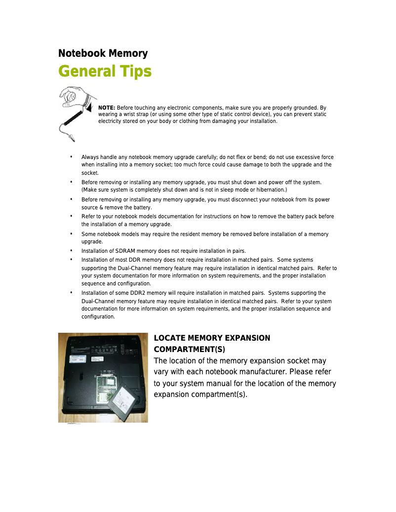 Page n°1 - Manuel utilisateur Centon 1GBDDR