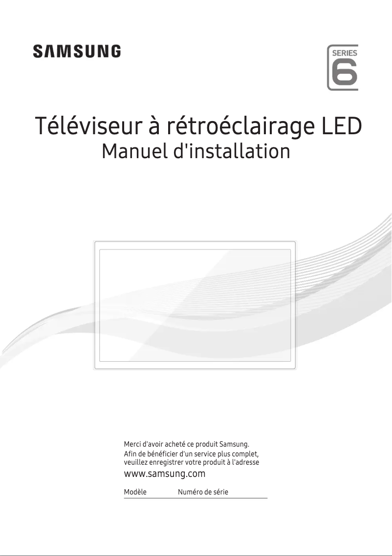 Page 1 de la notice Guide d'installation Samsung HG55EE690DB