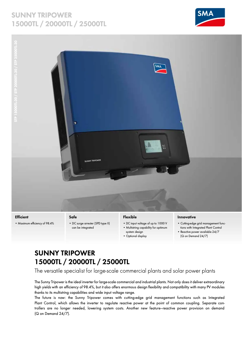 Page n°1 - Fiche technique SMA Sunny Tripower 15.000TL-30