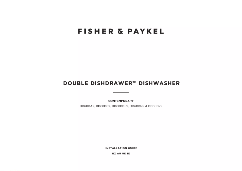 Page n°1 - Guide d'installation Fisher & Paykel DD60D4HZB9
