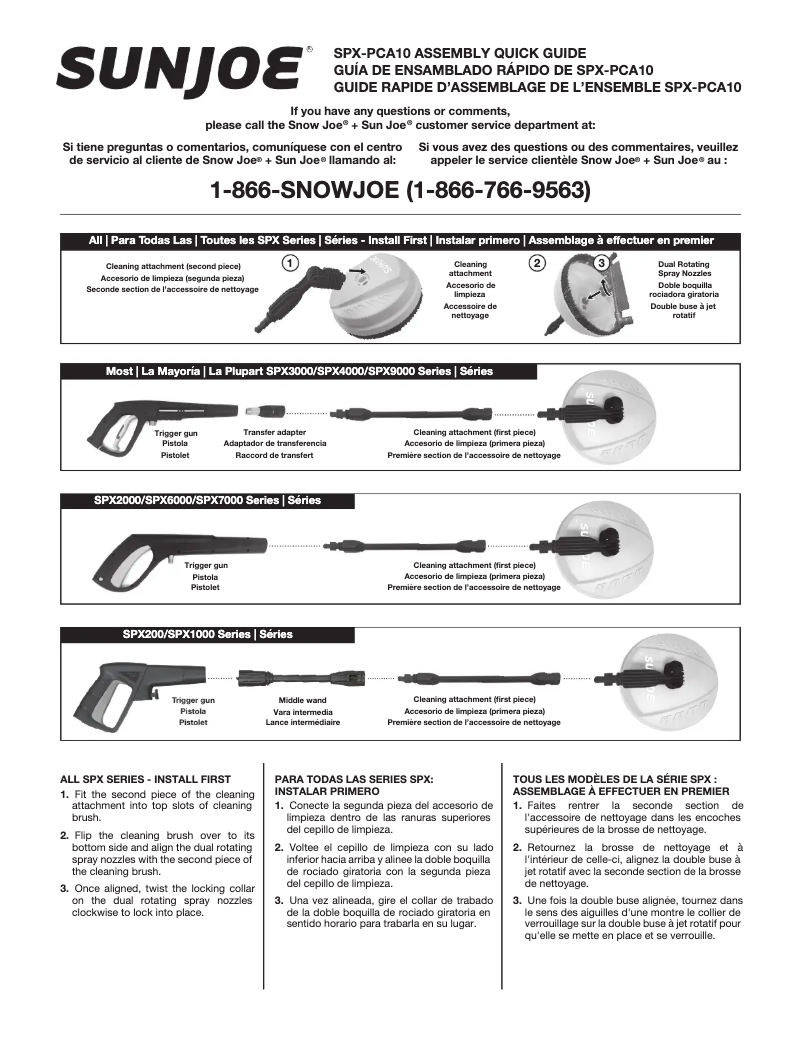 Page n°1 - Manuel utilisateur Sun Joe SPX-PCA10-RM