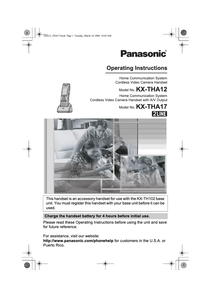 Imagen de la primera página del manual del dispositivo KX-THA12