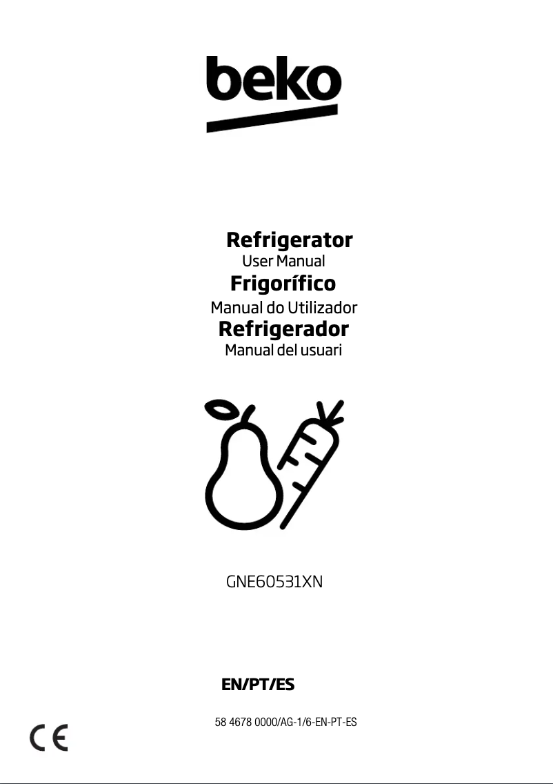 Page n°1 - Manuel utilisateur Beko GNE60531XN