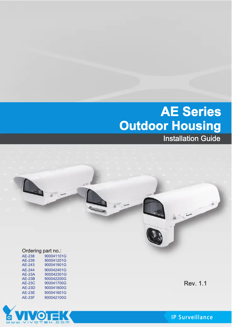 Page 1 de la notice Guide d'installation Vivotek AE-23E