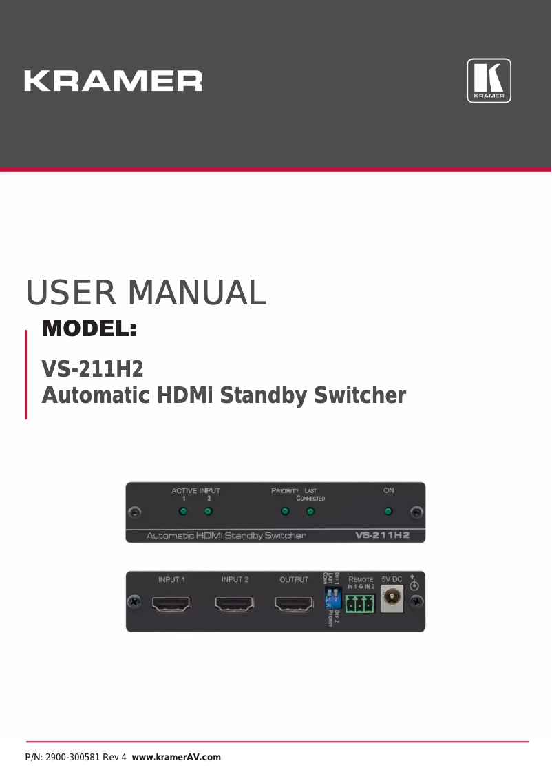 Image de la première page du manuel de l'appareil VS-211H2