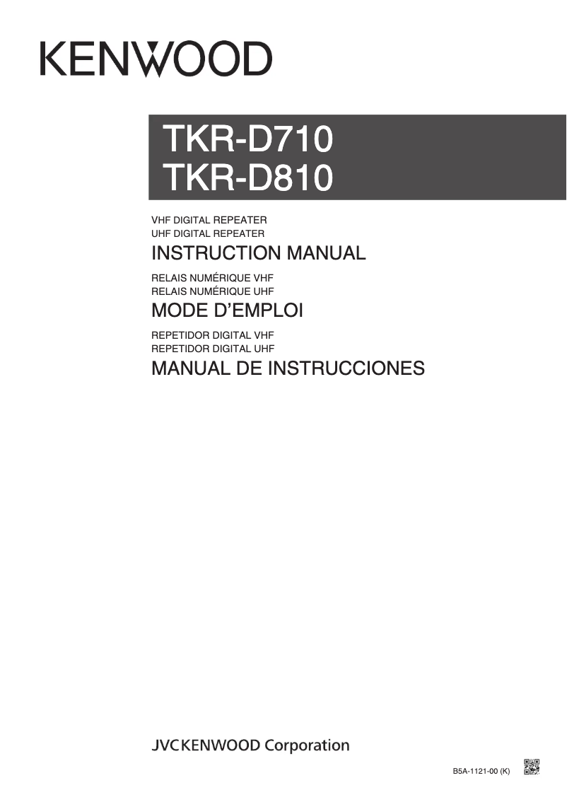 Page n°1 - Manuel utilisateur Kenwood TKR-D710