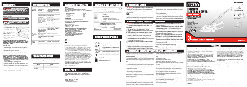 Page n°1 - Manuel utilisateur Ozito ELM-1030U