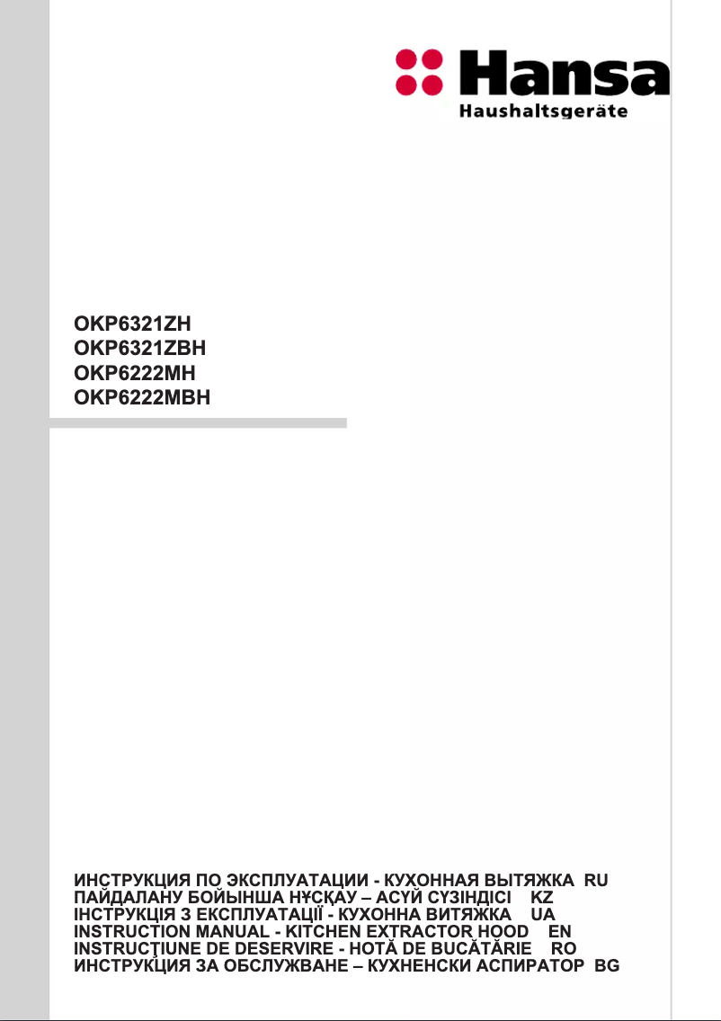 Page n°1 - Manuel utilisateur Hansa OKP6222MH