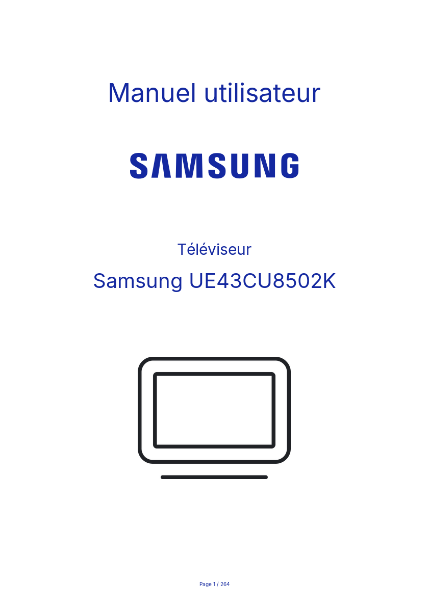 Page n°1 - Manuel utilisateur Samsung UE43CU8502K