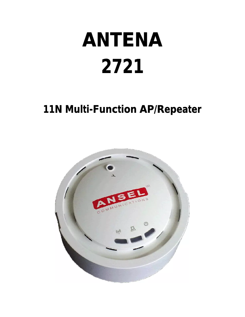 Image de la première page du manuel de l'appareil 2721