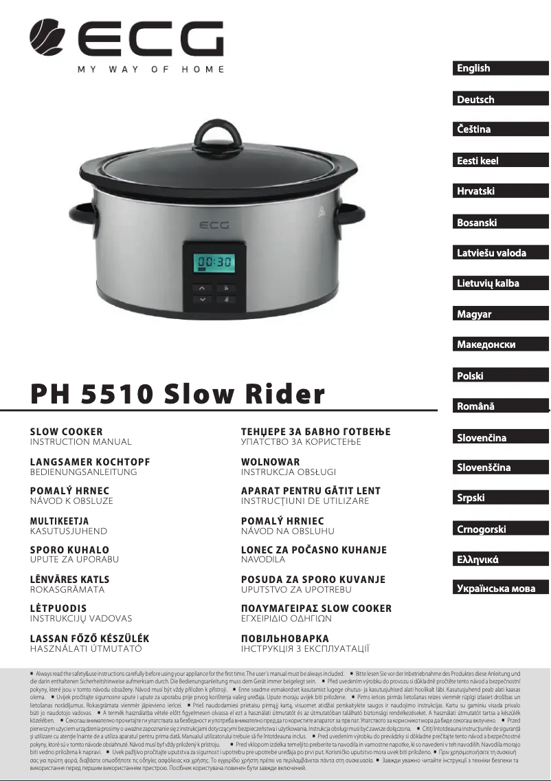 Page n°1 - Manuel utilisateur ECG PH 5510 Slow Rider