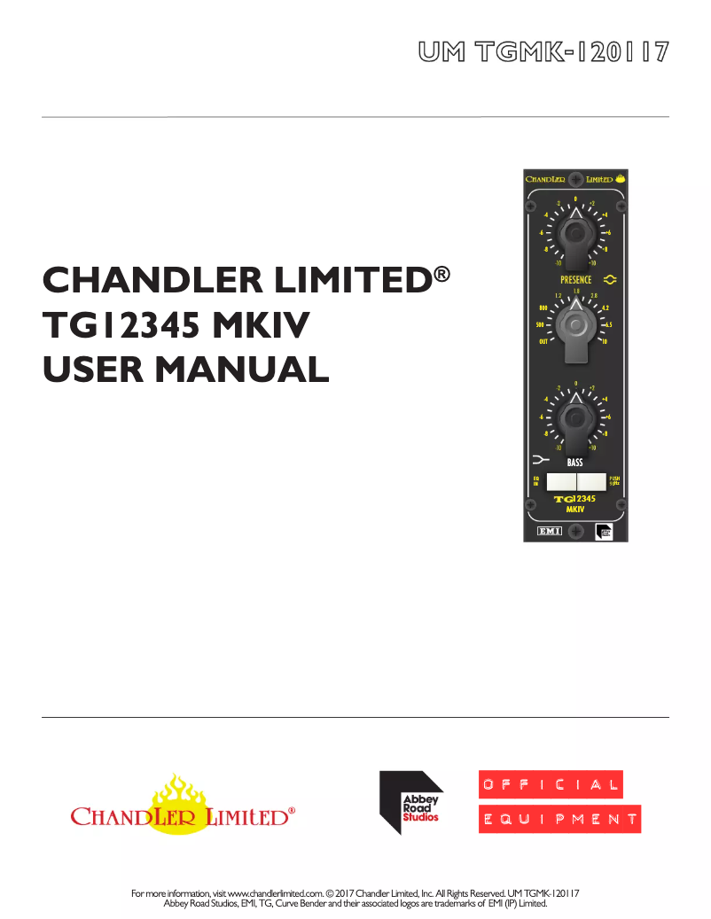Page n°1 - Manuel utilisateur Chandler TG12345 MKIV