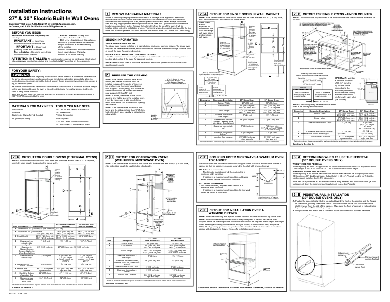 Page n°1 - Guide d'installation Monogram ZTDX1FPSNSS