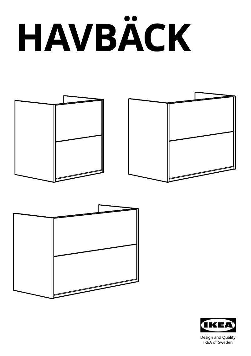 Page 1 de la notice Manuel utilisateur Ikea HAVBÄCK 905.352.29