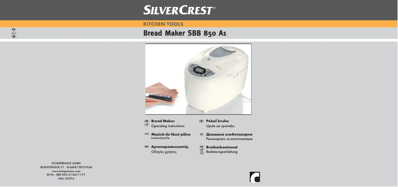 Page 1 de la notice Manuel utilisateur SilverCrest SBB 850 A1