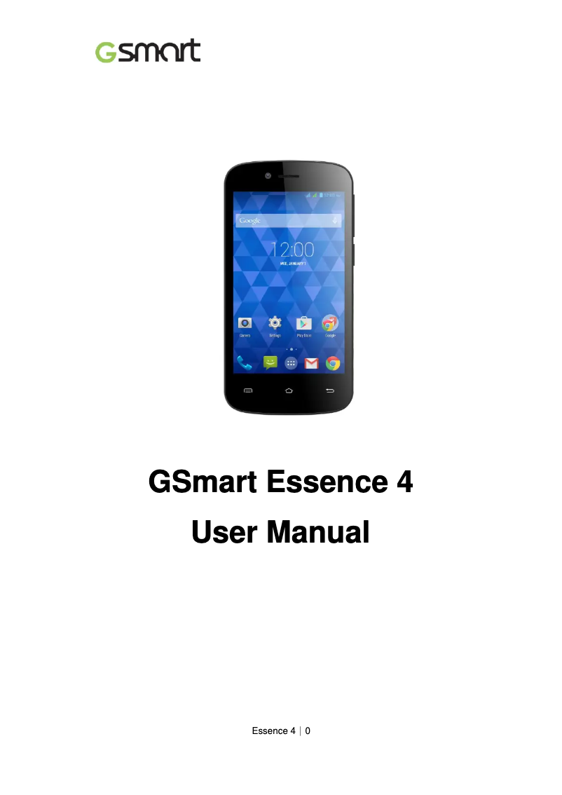 Page n°1 - Manuel utilisateur GSmart Essence 4