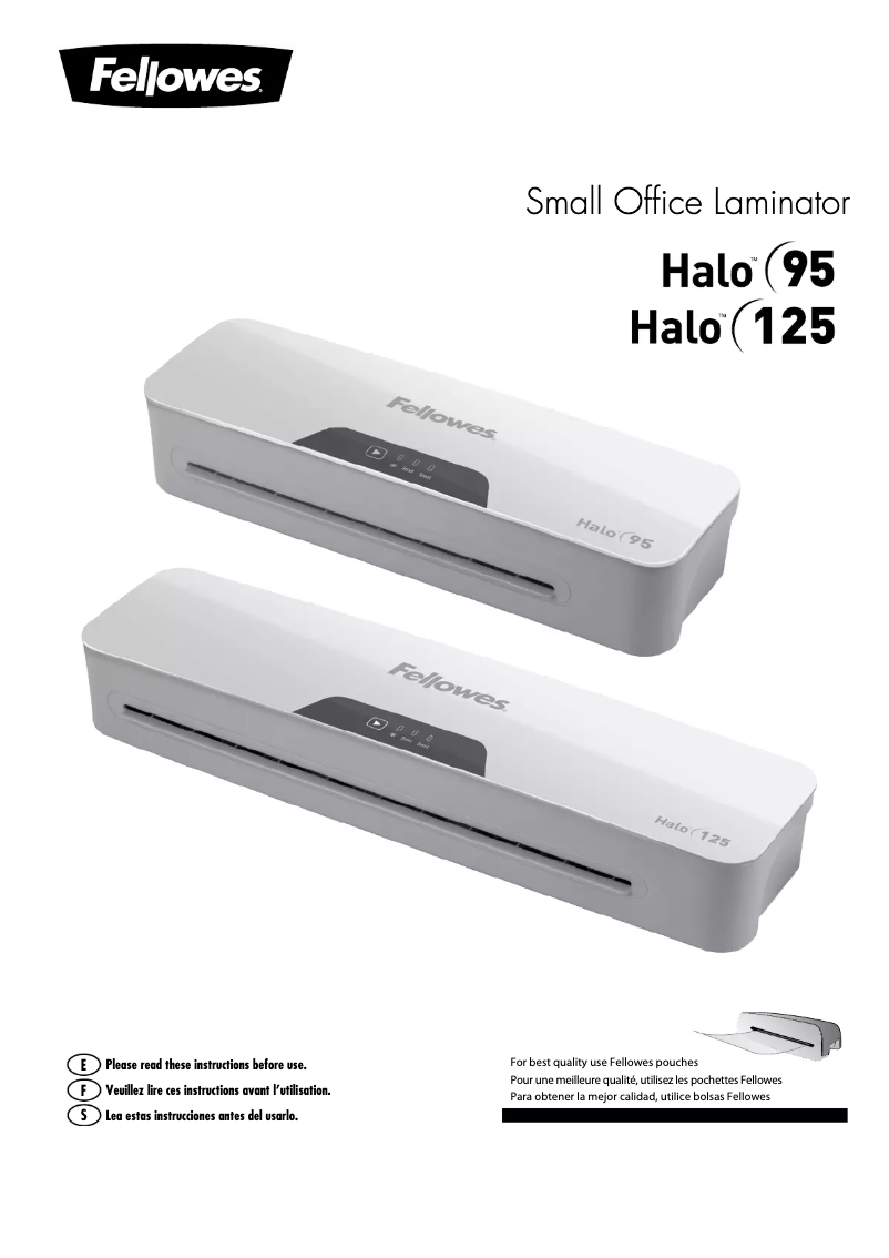 Page n°1 - Manuel utilisateur Fellowes Halo A3/125