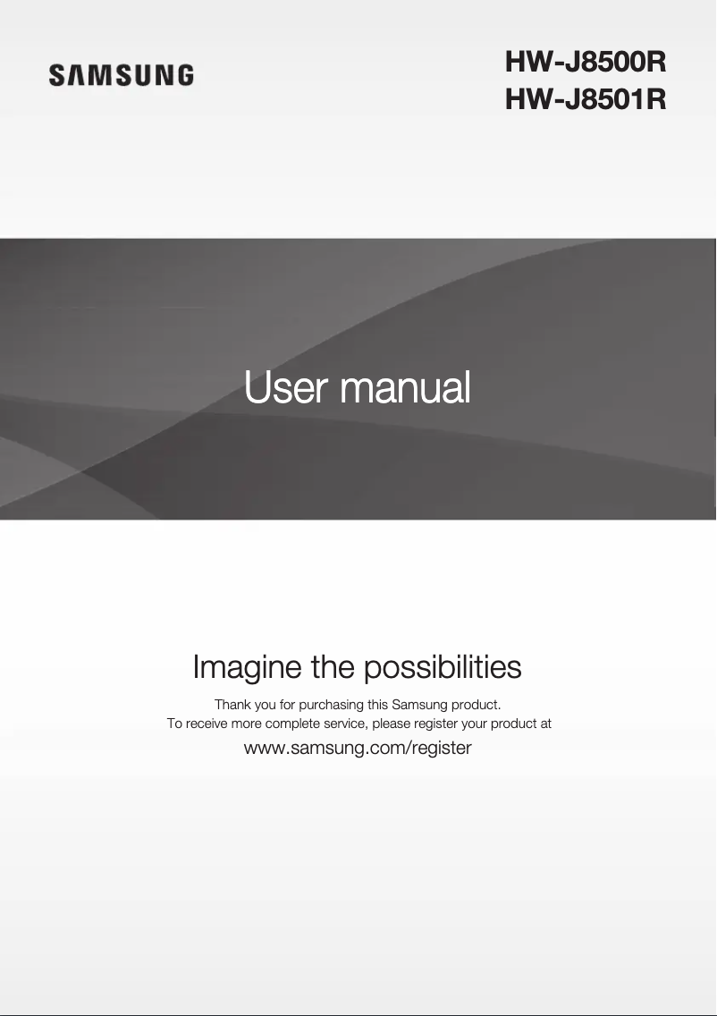 Page 1 de la notice Manuel utilisateur Samsung HW-J8510R