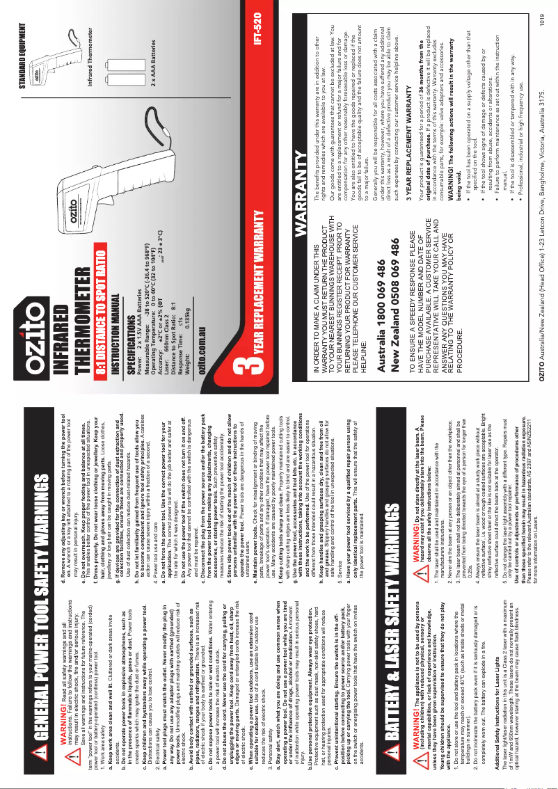 Image de la première page du manuel de l'appareil IFT-520