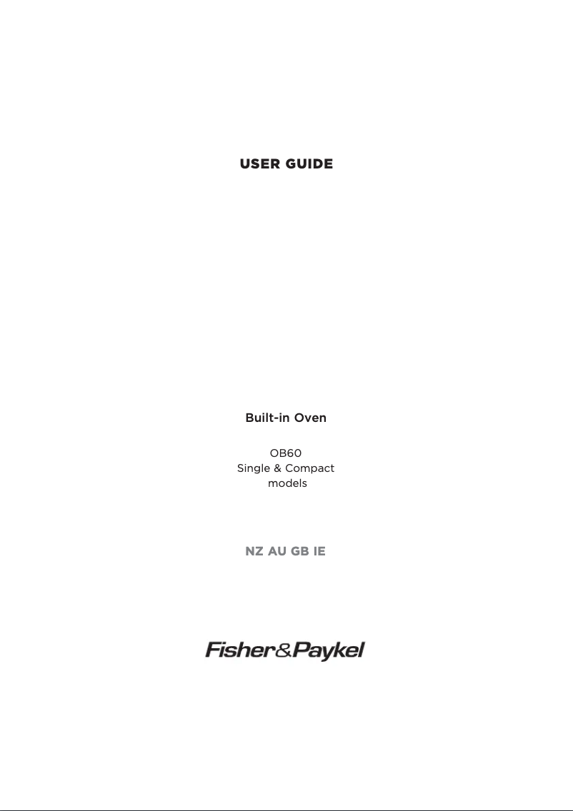 Página 1 del manual Manual de usuario Fisher & Paykel OB60SC5CEW1