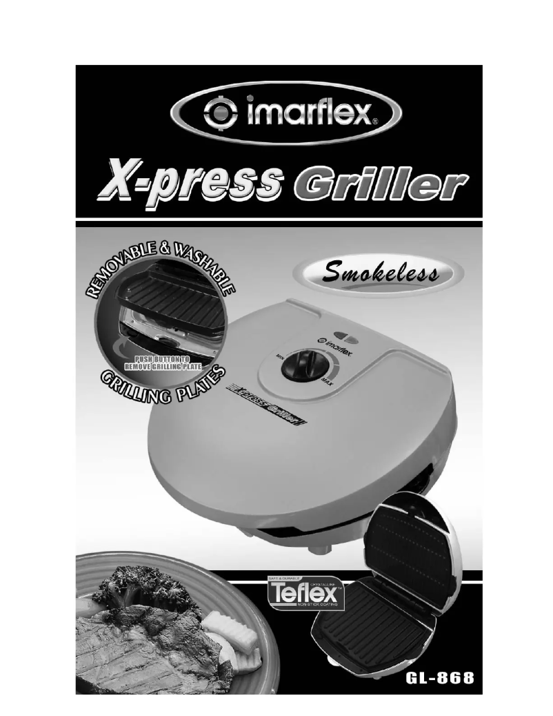 Page 1 de la notice Manuel utilisateur Imarflex X-Press Griller GL-868