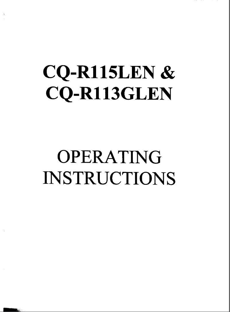 Page 1 de la notice Manuel utilisateur Panasonic CQ-R115