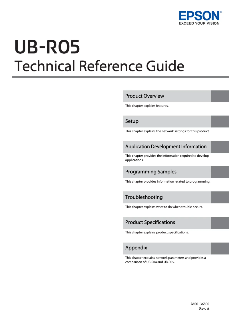Page 1 de la notice Manuel utilisateur Epson UB-R05