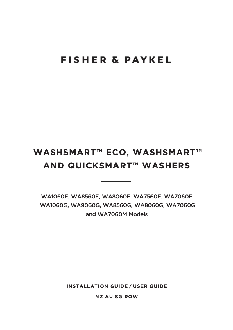 First page image of the manual for WA1060G1