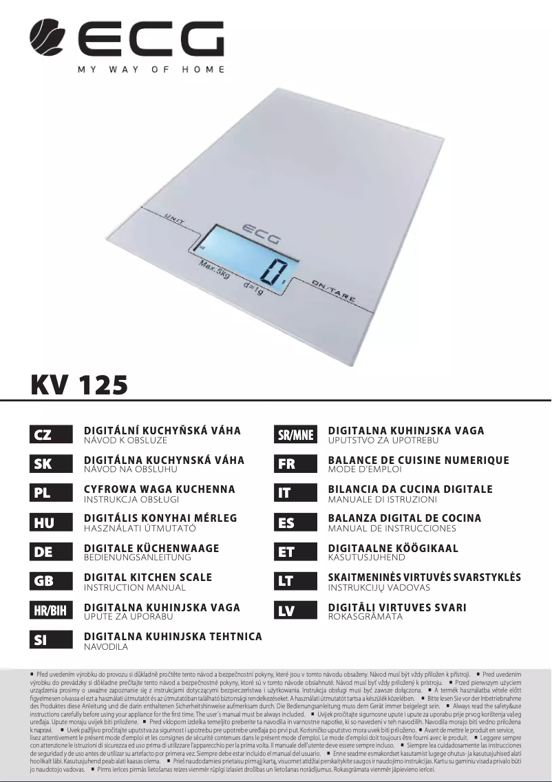 Image de la première page du manuel de l'appareil KV 125