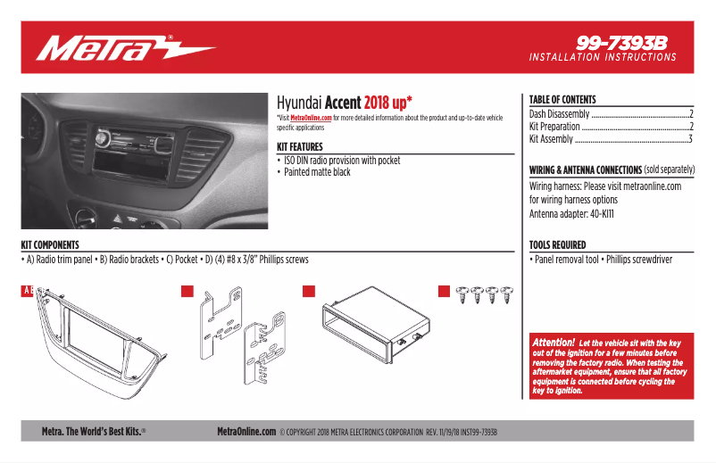 Page n°1 - Guide d'installation Metra 99-7393B