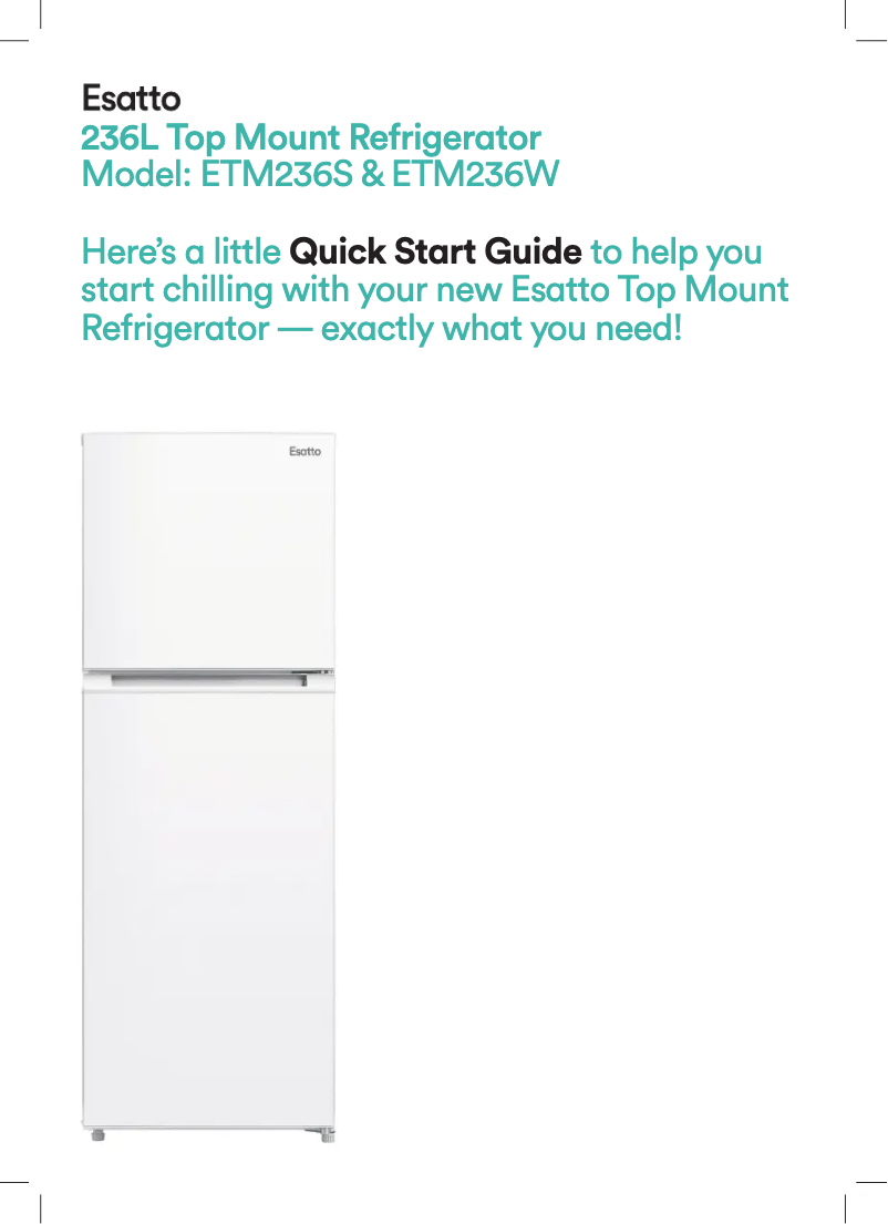 Página 1 del manual Guía de inicio rápido Esatto ETM236S