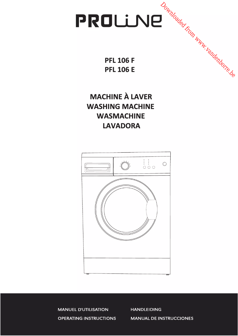 Page 1 de la notice Manuel utilisateur Proline PFL 106F